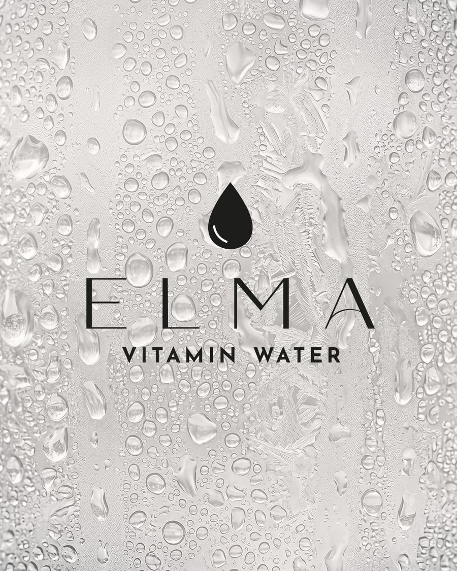 ELMA logo op beslagen fles